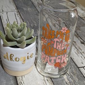 2 for $5 Item: Pumpkin Patch Glass Cup NEW!